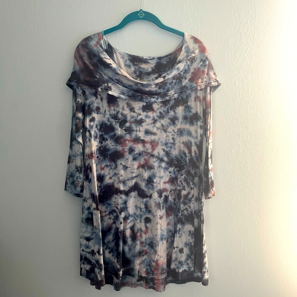 Soft Surroundings Harmony Hoodie Tie Dye Tunic M